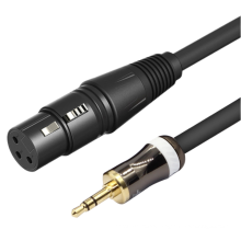 XLR Female Cable 3.5MM Male to Microphone Cable OFC Gold and Black Black or Customized Color Support XLRG Coaxial POLYBA Polybag